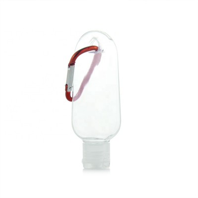 Factory price 60ml flip top empty PETG Key chain clear plastic hang bottle