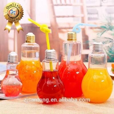 100ml 200ml 300ml 500ml 700ml plastic light bulb shape juice bottle PET beverage bottles